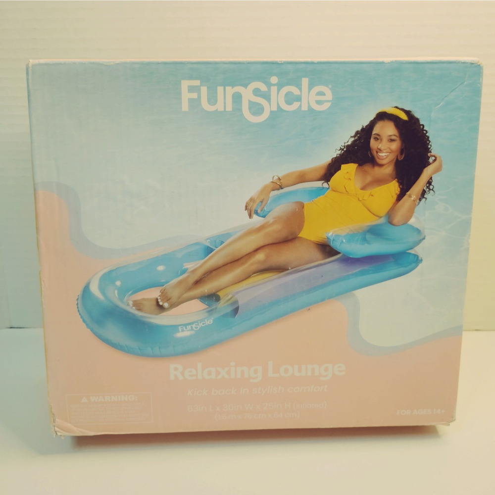 FunSicle Relaxing Lounge Inflatable Swimming Float Sky Blue MPN K71428B00